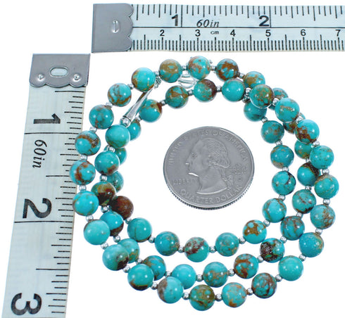 Southwest Kingman Turquoise 20" Bead Necklace KX121106